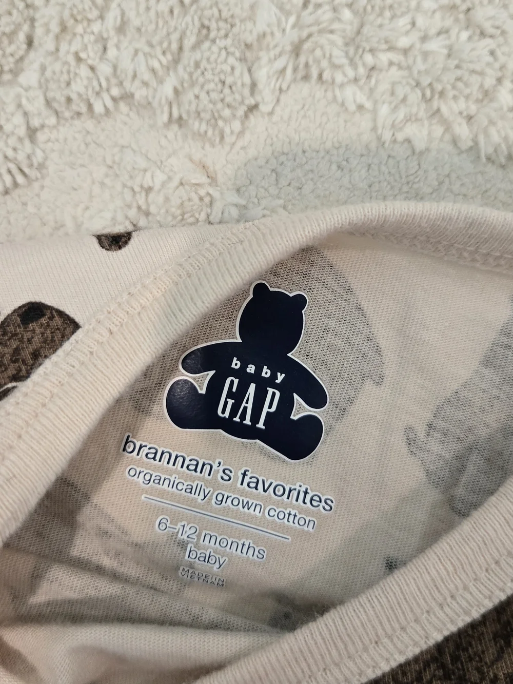 Gap Gerber - Set Of 2 Baby Long-Sleeve Bodysuits - Bear Print & Black Stripe